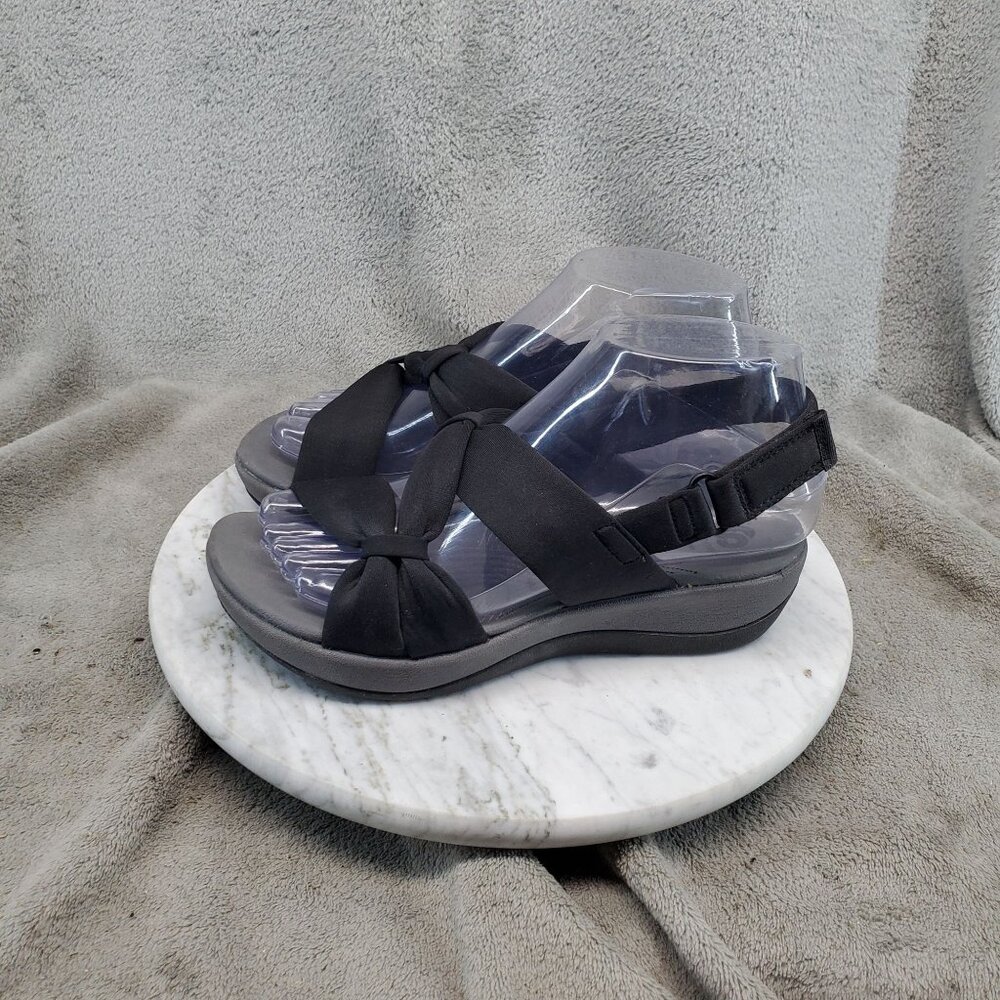 Clarks Shoes Womens Size 6 Black Textile Cloudstepper Arla Primrose Sandals